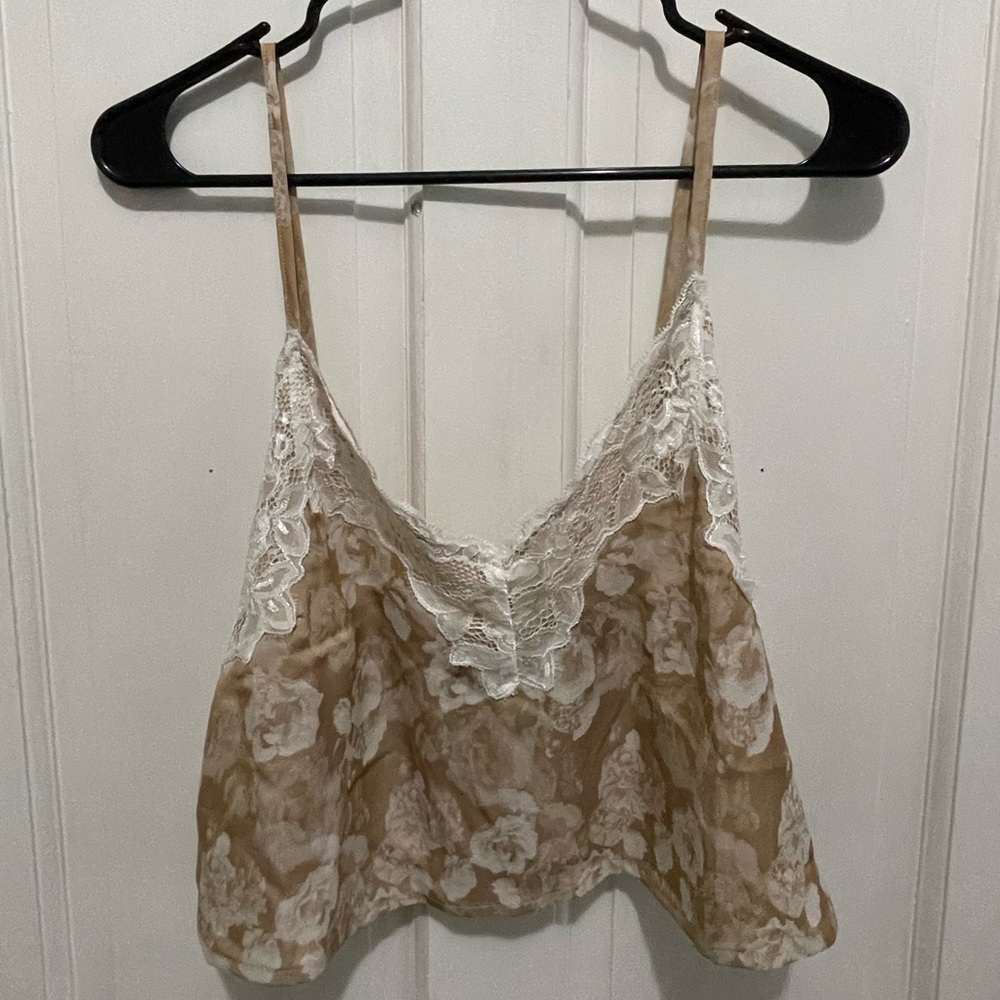 Floral lace crop top, medium